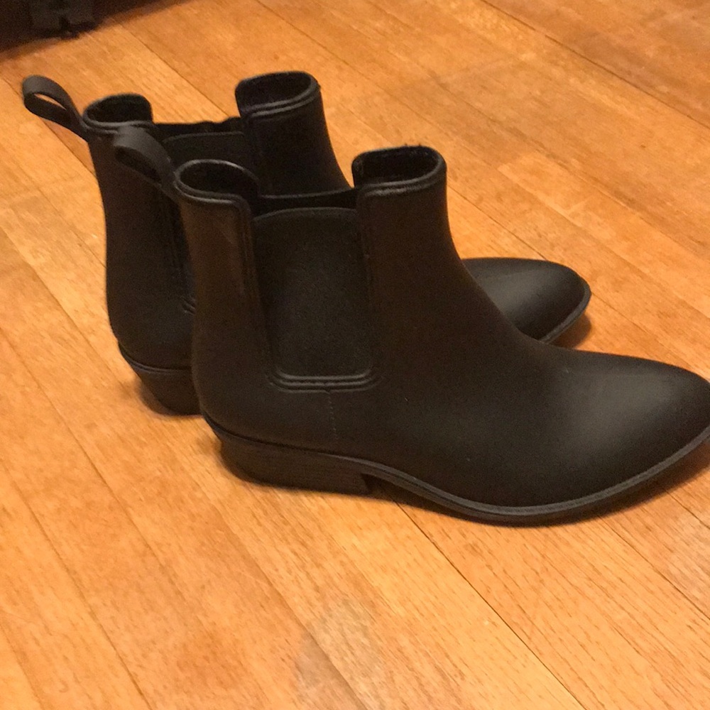 Jeffrey Campbell black rain booties